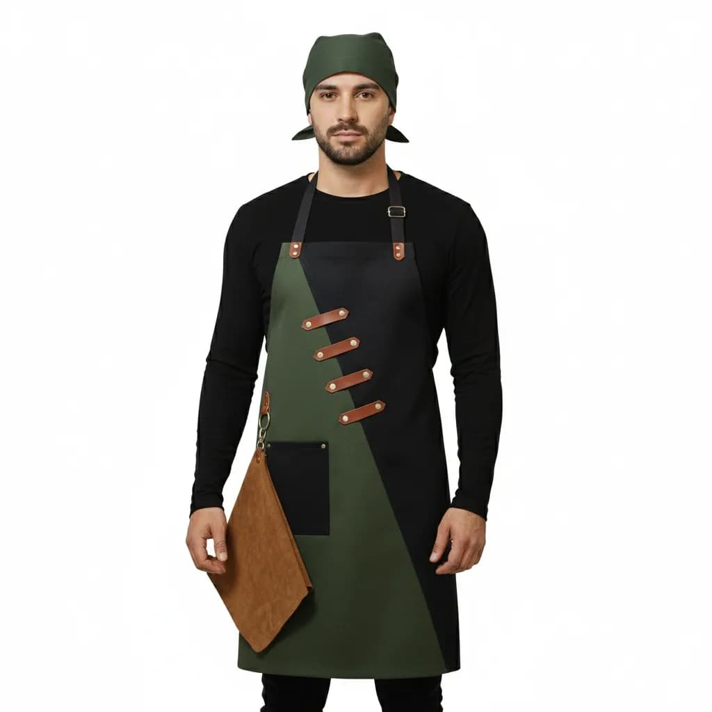پیشبند باریستا مدل آروما ( مشکی-سبز)